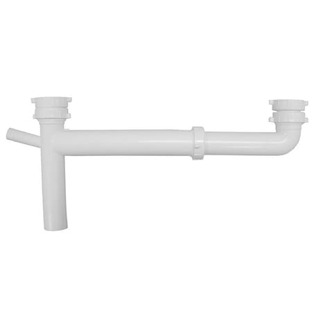 Jones Stephens White Plastic Universal End Outlet Waste with 1/2in. Branch Dishwasher Connection P37040